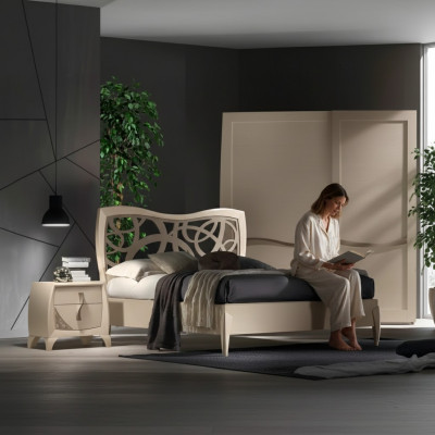 Letto 2x comodini 3 pezzi. Camera da letto design Mobili da camera da letto di lusso.