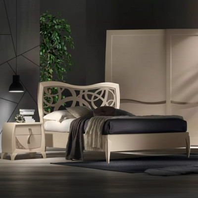 Letto 2x comodini 3 pezzi. Camera da letto design Mobili da camera da letto di lusso.