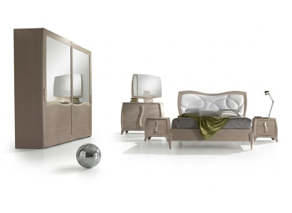 Letto 2x Comodini 6 pezzi Camera da letto Set Design Moderno Mobili di lusso Nuovo