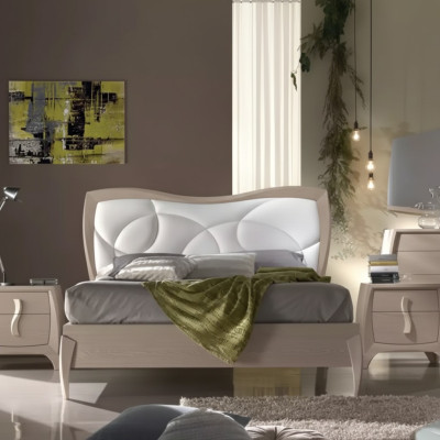 Design letto 2x comodini 3 pezzi. Camera da letto set completo di lusso.
