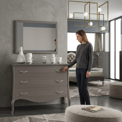 Comò Specchio Comodini Armadio Lusso Scaffale Mobili Gruppo Nuovo Set 2 pezzi.