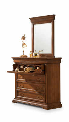 Comò con specchio in legno design 2 pezzi. Set camera da letto Parete buffet