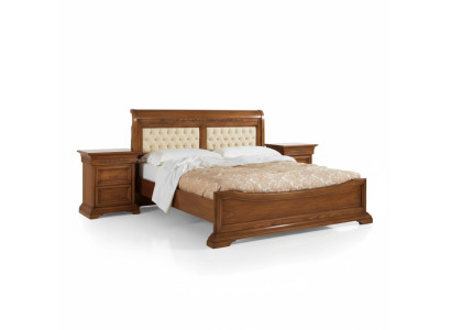 Camera da letto completa Letto 2x Comodini Set Mobili di lusso 3 pezzi Marrone