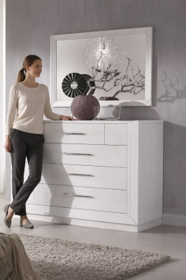 Comò moderno, set di 2 pezzi. Stile moderno comò specchio mobili italiani.