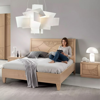 Design camera da letto 3 pezzi. Letto 2 comodini Moderno Set letti di lusso