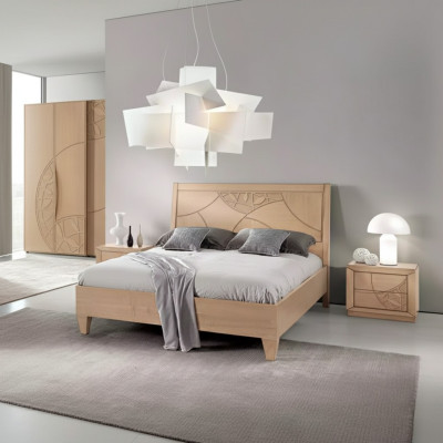 Design camera da letto 3 pezzi. Letto 2 comodini Moderno Set letti di lusso