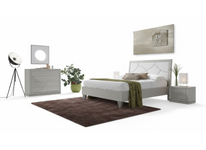Set camera da letto Letto 2 comodini Consolle Letti di lusso Imbottiti 5 pezzi.