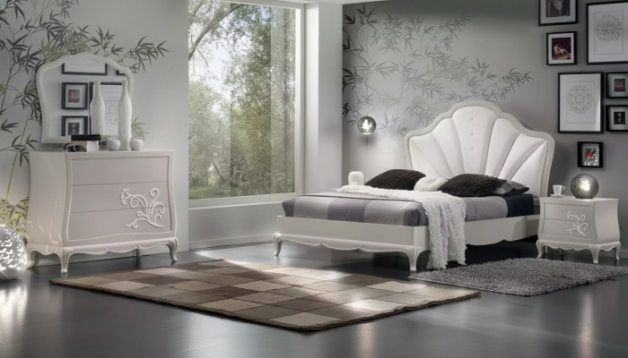 Set da camera da letto di lusso 5 pezzi. Letto 2 comodini Comò Mobili di design