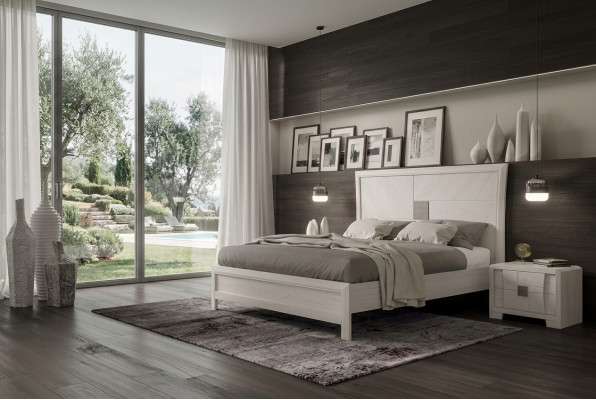 Letto 2x Comodini 3 pezzi Set Camera da letto Design Moderno Mobili di lusso