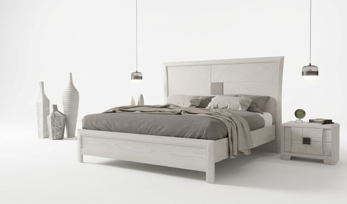 Letto 2x Comodini 3 pezzi Set Camera da letto Design Moderno Mobili di lusso