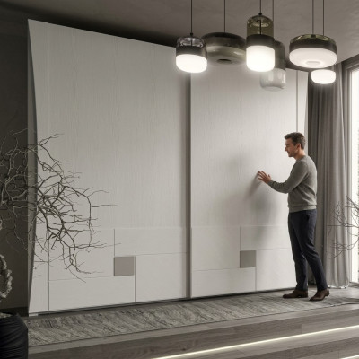 Armadio in legno di design per la camera da letto in stile italiano nuovo