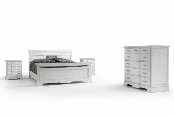 Letto 2x Comodini 4 pezzi Set camera da letto Moderna camera da letto di lusso Nuova