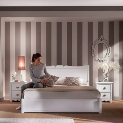 Design della camera da letto Moderna Camera da Letto di Lusso Letto 2x Comodini 3 pezzi