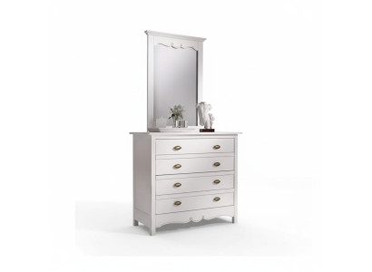 Legno Mobili di design italiani Set di 2 pezzi Stile mobili di lusso Comò con specchio
