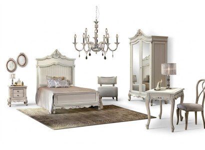 Set camera da letto stile moderno con letto comodino scrivania mobili 4 pezzi.