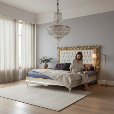 Letto di lusso con struttura in legno camera da letto matrimoniale Mobili italiani nuovi