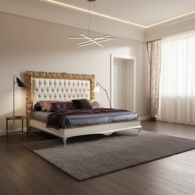 Letto di lusso con struttura in legno camera da letto matrimoniale Mobili italiani nuovi