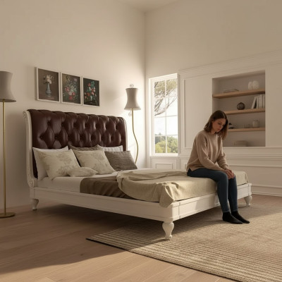 Letto di design Letti di lusso Mobili da camera da letto Arredamento Letto matrimoniale Nuovo