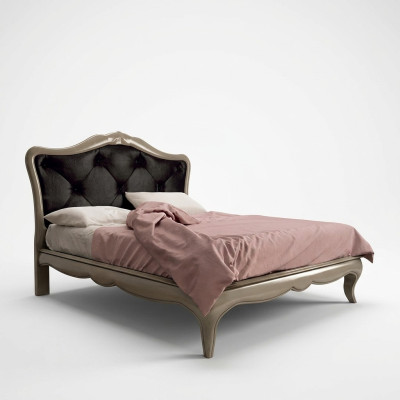 Letto grigio di lusso Letto in legno Design della camera da letto Stile Art Déco italiano Nuovo