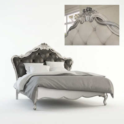 Letto imbottito di design di lusso, letti matrimoniali, camera da letto, mobili italiani.