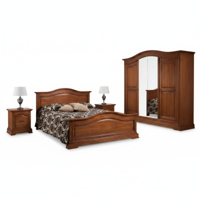 Letto matrimoniale Cornice letto di lusso in legno in camera da letto italiana Nuovo