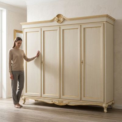 Mobili classici Libreria Armadio Camera da letto Design italiano Legno Nuovo