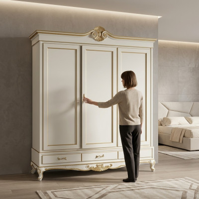 Stile classico Armadio in legno Armadio Appendiabiti Camera da letto Nuovo