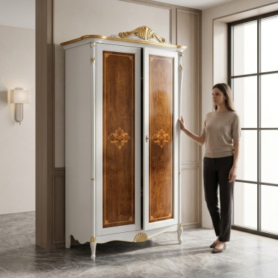 Armadio bianco Armadi di lusso in legno per la camera da letto Mobili Nuovi