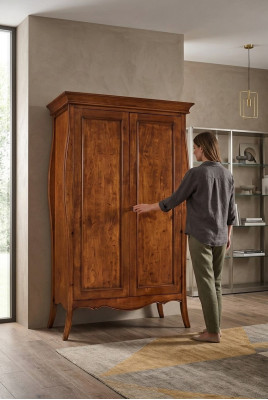 Armadio in legno massiccio Armadio a due ante Mobili da camera da letto massicci italiani nuovi
