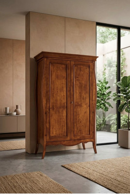 Armadio in legno massiccio Armadio a due ante Mobili da camera da letto massicci italiani nuovi