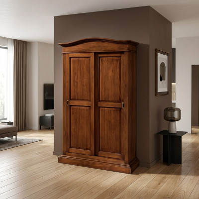 Armadio classico in legno per la camera da letto, mobili in legno.