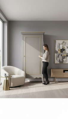 Armadio camera da letto in legno, armadio stile classico lussuoso