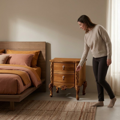 Comodino design da camera da letto con console notturna.