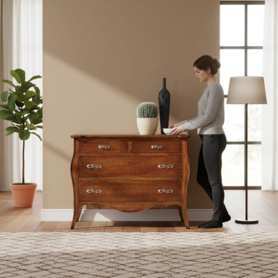 Mobili di design italiani, cassettiera, armadio marrone, mobili di lusso in legno nuovi.