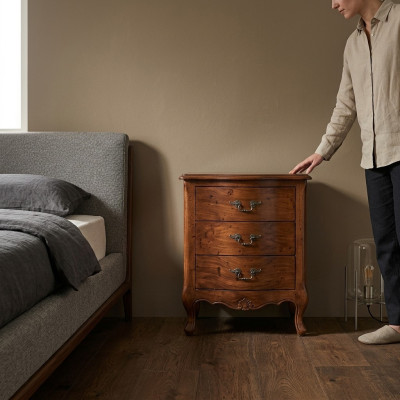 Comodino di lusso in legno comodini tavolo consolle stile classico marrone