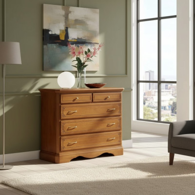 Comò Console di lusso Classica Camera da letto in legno Moderno Design Marrone