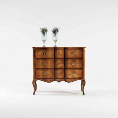 Comò marrone, lussuoso, design armadio, stile classico, camera da letto nuova.