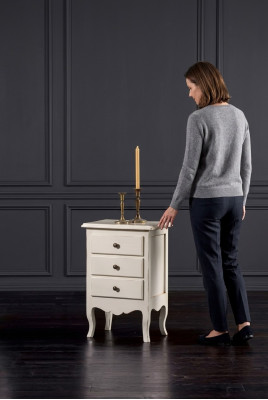 Mobili da notte di lusso Consolle Comodino in legno Bianco Nuovo.