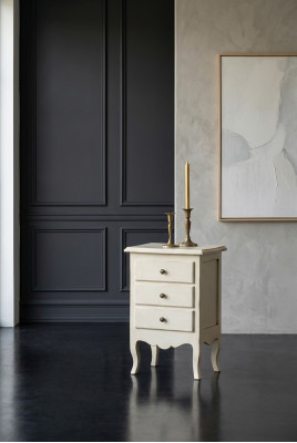 Mobili da notte di lusso Consolle Comodino in legno Bianco Nuovo.