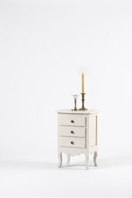 Mobili da notte di lusso Consolle Comodino in legno Bianco Nuovo.