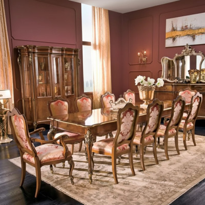 Tavolo da pranzo con 10 sedie, set da 11 pezzi per sala da pranzo e soggiorno.