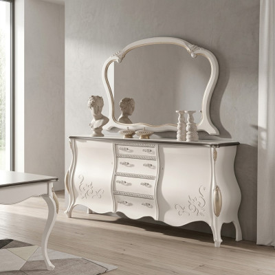 Mobile con specchio per soggiorno credenza in legno design mobili bianchi nuovi