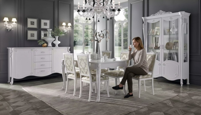 Tavolo da pranzo 4 sedie Sedia Sala da pranzo Gruppo di sedie Moderno Mobiletto da sala assortito