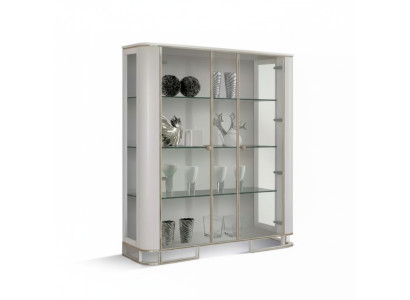 Vetrina in legno di lusso, design classico dell'accento bianco italiano