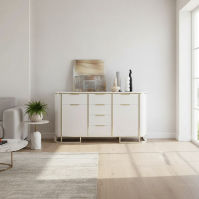 Sideboard Mobili in legno Italiani Design di lusso Bianco Comò Armadio Nuovo