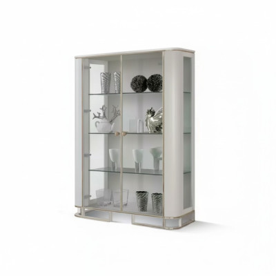 Mobile Vetrina Design in Legno Bianco, Armadio Vetrina di lusso Design Mobili Italiani.