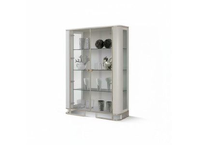 Mobile Vetrina Design in Legno Bianco, Armadio Vetrina di lusso Design Mobili Italiani.