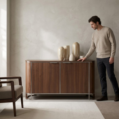 Sideboard Designer Armadio di lusso Comò marrone Design classico Nuovo
