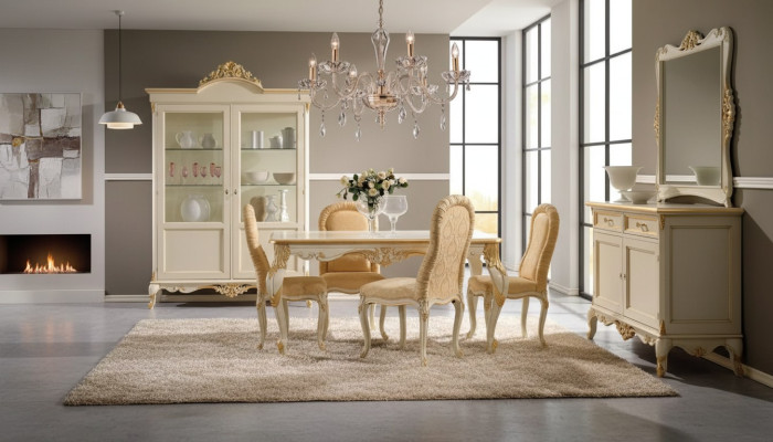 Tavolo da pranzo 4 x sedie da pranzo Set da sala da pranzo Gruppo di legno 8 pezzi. Set di arredi.