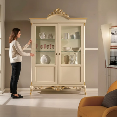 Design Armadio in legno Vetrina Armadi Stile italiano Mobili Madia